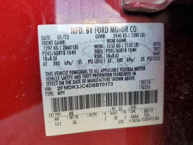 Photo 12 VIN: 2FMDK3JC4DBB70173 - FORD EDGE 