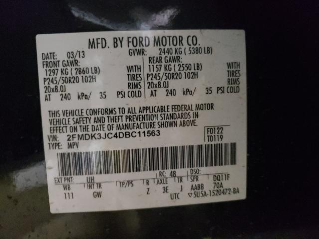 Photo 9 VIN: 2FMDK3JC4DBC11563 - FORD EDGE SEL 