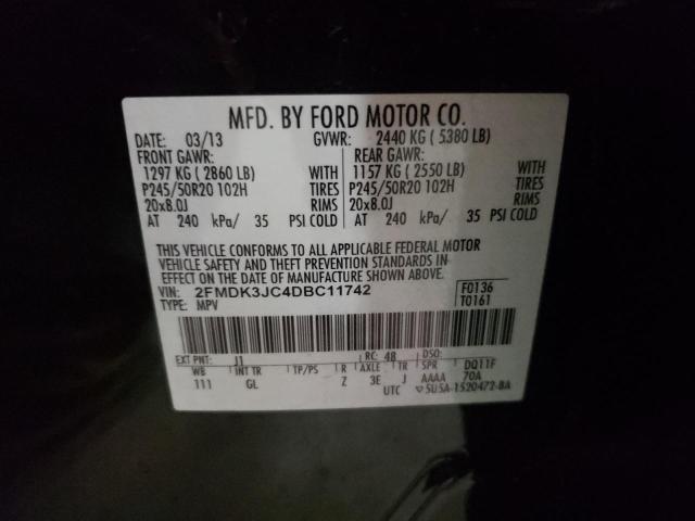 Photo 9 VIN: 2FMDK3JC4DBC11742 - FORD EDGE SEL 