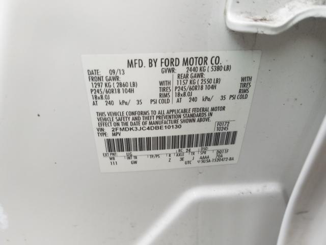 Photo 9 VIN: 2FMDK3JC4DBE10130 - FORD EDGE SEL 