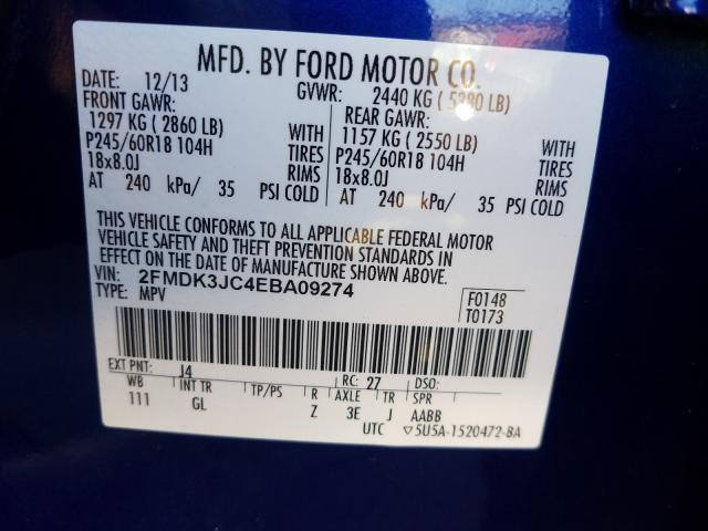 Photo 9 VIN: 2FMDK3JC4EBA09274 - FORD EDGE SEL 