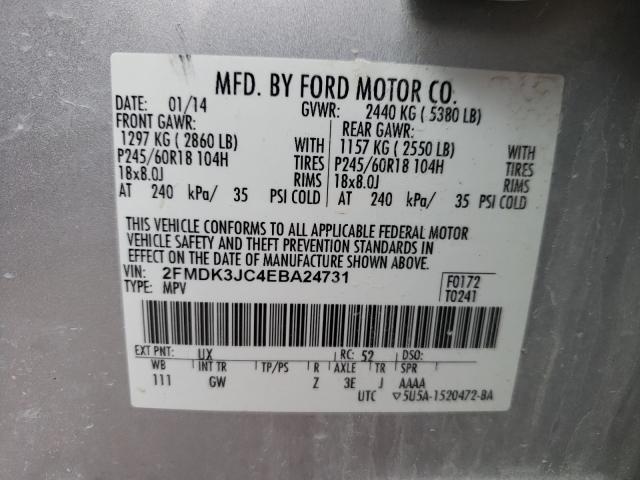 Photo 9 VIN: 2FMDK3JC4EBA24731 - FORD EDGE SEL 