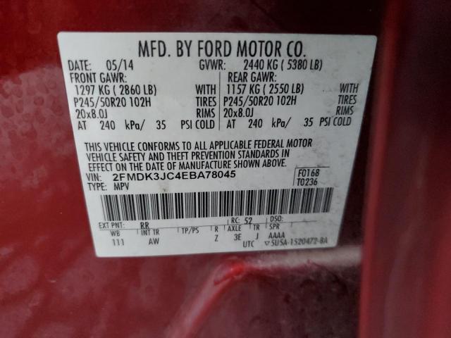 Photo 12 VIN: 2FMDK3JC4EBA78045 - FORD EDGE SEL 