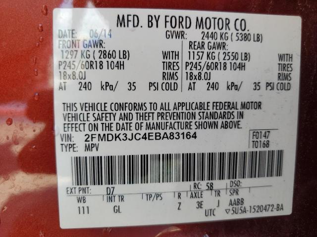 Photo 11 VIN: 2FMDK3JC4EBA83164 - FORD EDGE SEL 