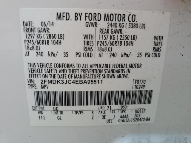 Photo 12 VIN: 2FMDK3JC4EBA95511 - FORD EDGE 