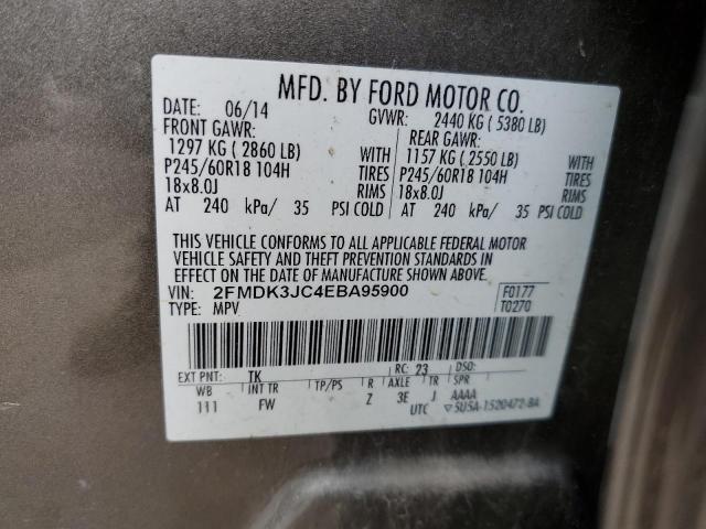 Photo 12 VIN: 2FMDK3JC4EBA95900 - FORD EDGE SEL 