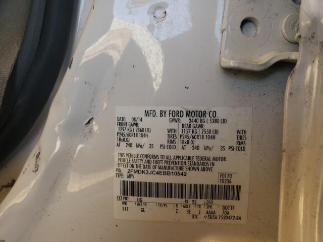 Photo 9 VIN: 2FMDK3JC4EBB10542 - FORD EDGE SEL 