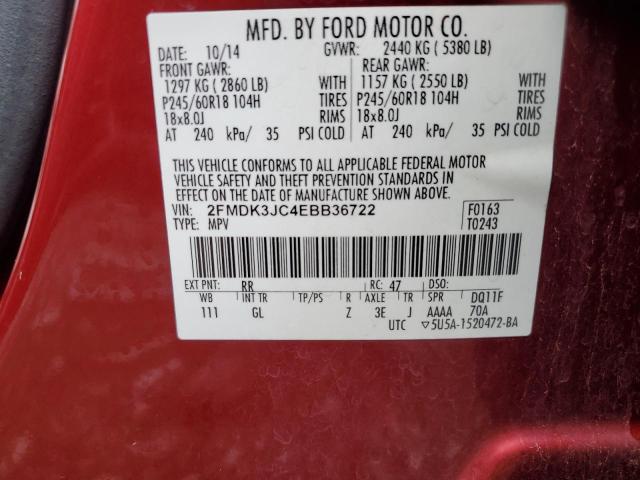 Photo 12 VIN: 2FMDK3JC4EBB36722 - FORD EDGE SEL 