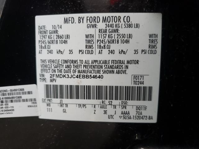 Photo 9 VIN: 2FMDK3JC4EBB54640 - FORD EDGE SEL 