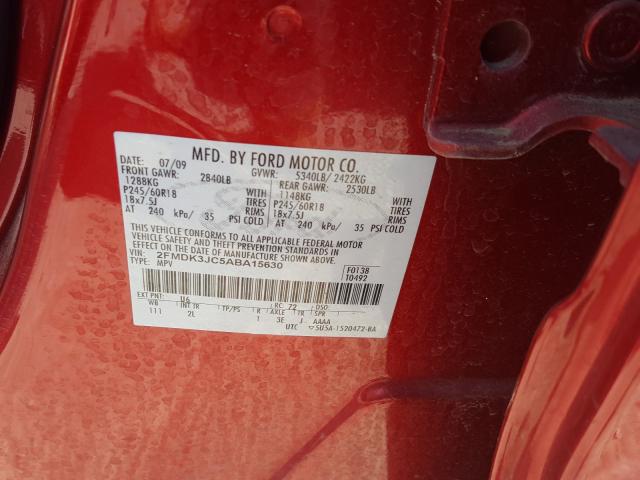 Photo 9 VIN: 2FMDK3JC5ABA15630 - FORD EDGE SEL 