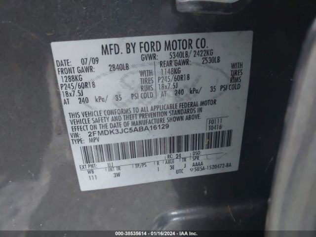 Photo 8 VIN: 2FMDK3JC5ABA16129 - FORD EDGE 