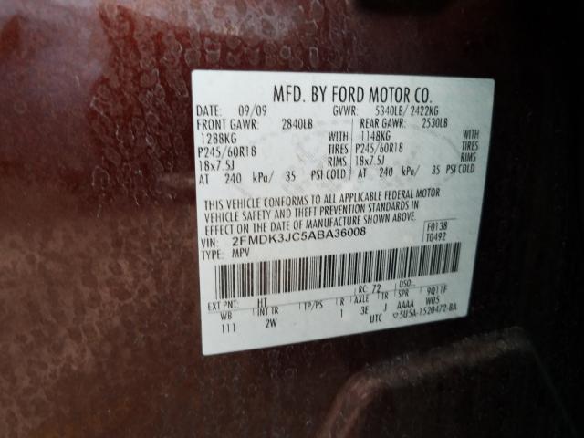 Photo 9 VIN: 2FMDK3JC5ABA36008 - FORD EDGE SEL 