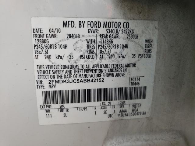 Photo 9 VIN: 2FMDK3JC5ABB42152 - FORD EDGE SEL 