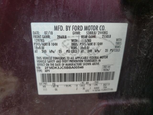 Photo 9 VIN: 2FMDK3JC5BBA00546 - FORD EDGE SEL 