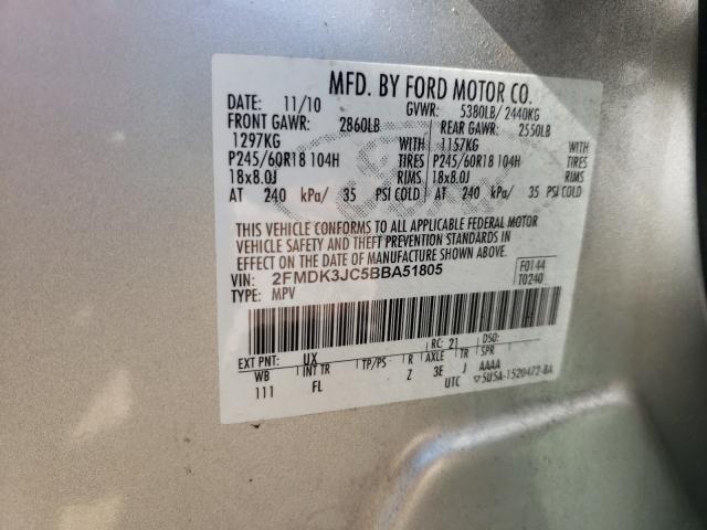 Photo 9 VIN: 2FMDK3JC5BBA51805 - FORD EDGE SEL 