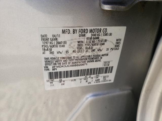 Photo 9 VIN: 2FMDK3JC5BBB20671 - FORD EDGE SEL 