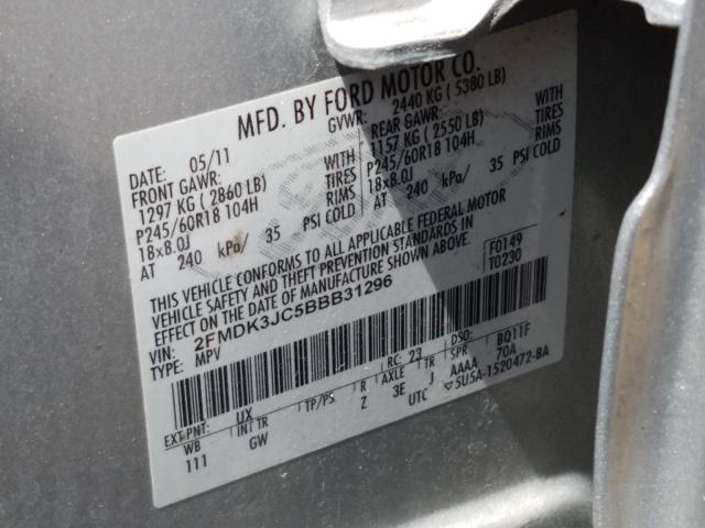 Photo 9 VIN: 2FMDK3JC5BBB31296 - FORD EDGE SEL 