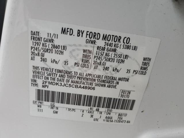 Photo 9 VIN: 2FMDK3JC5CBA48906 - FORD EDGE SEL 