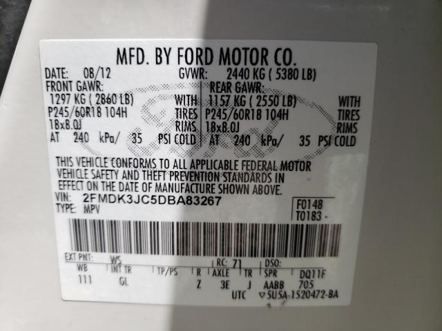 Photo 9 VIN: 2FMDK3JC5DBA83267 - FORD EDGE SEL 