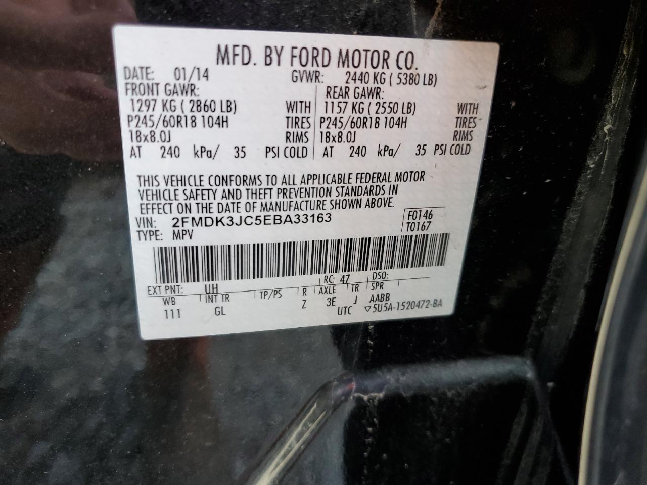 Photo 13 VIN: 2FMDK3JC5EBA33163 - FORD EDGE 