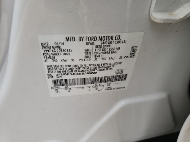 Photo 9 VIN: 2FMDK3JC5EBA96229 - FORD EDGE SEL 