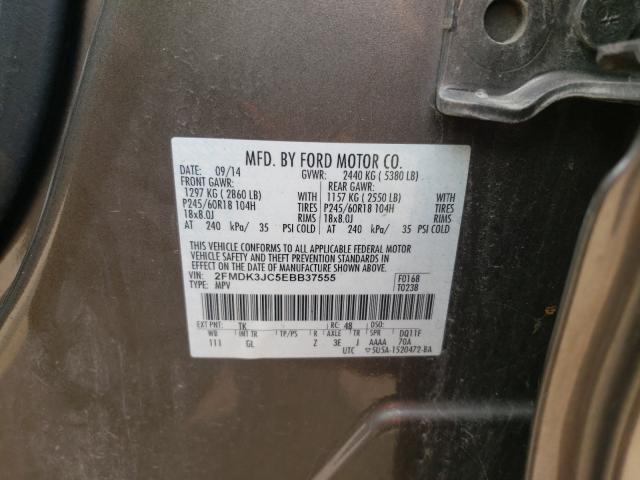 Photo 9 VIN: 2FMDK3JC5EBB37555 - FORD EDGE SEL 