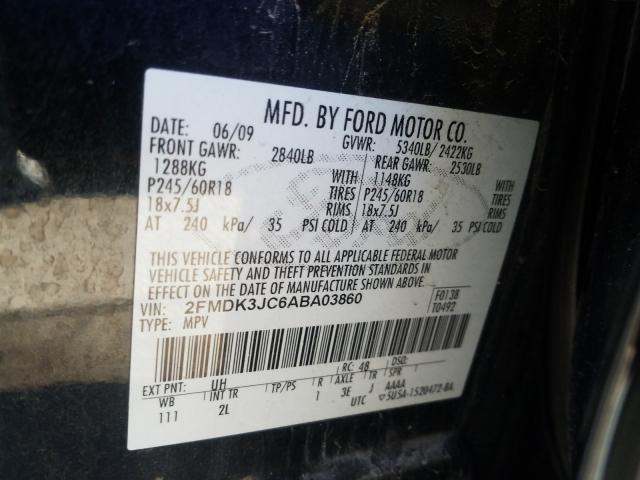 Photo 9 VIN: 2FMDK3JC6ABA03860 - FORD EDGE SEL 