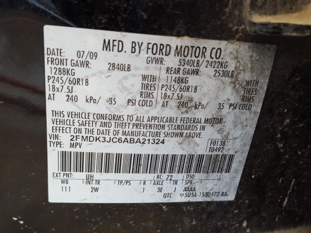 Photo 9 VIN: 2FMDK3JC6ABA21324 - FORD EDGE SEL 