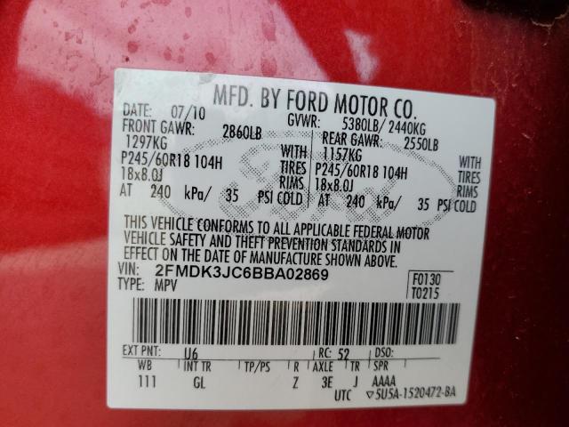 Photo 9 VIN: 2FMDK3JC6BBA02869 - FORD EDGE SEL 