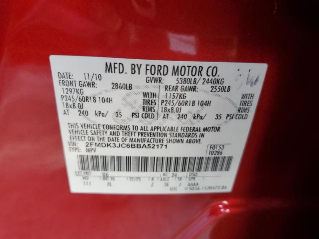 Photo 9 VIN: 2FMDK3JC6BBA52171 - FORD EDGE SEL 