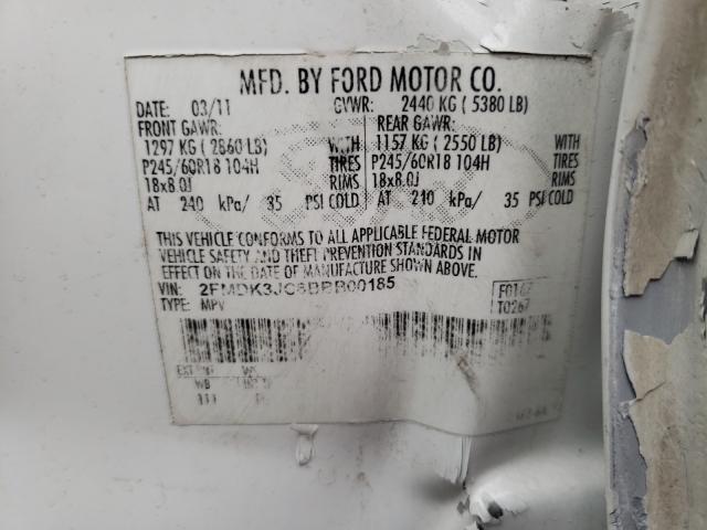 Photo 9 VIN: 2FMDK3JC6BBB00185 - FORD EDGE SEL 