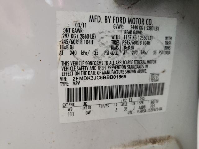 Photo 9 VIN: 2FMDK3JC6BBB01868 - FORD EDGE SEL 