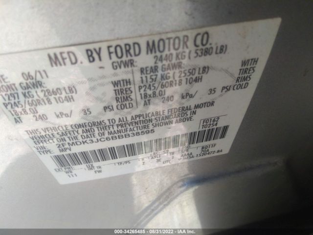 Photo 8 VIN: 2FMDK3JC6BBB38595 - FORD EDGE 