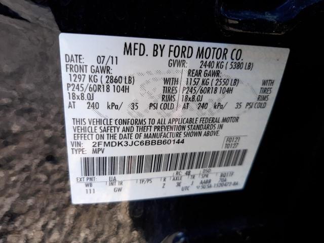 Photo 9 VIN: 2FMDK3JC6BBB60144 - FORD EDGE SEL 