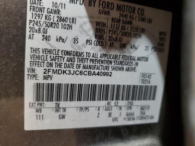 Photo 12 VIN: 2FMDK3JC6CBA40992 - FORD EDGE SEL 