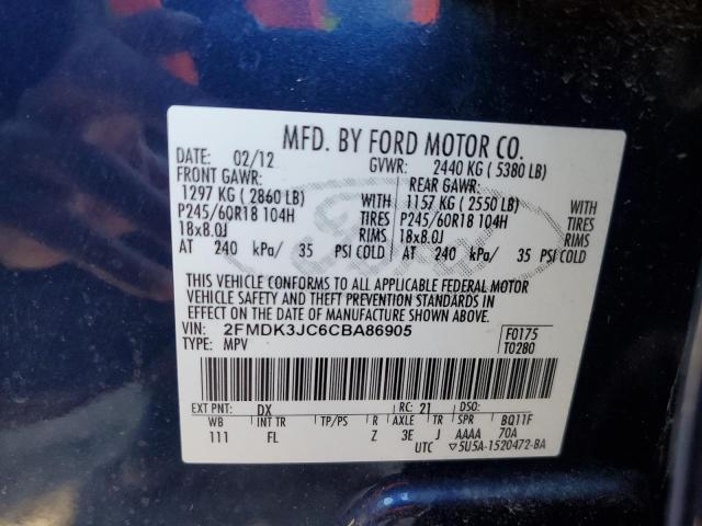 Photo 12 VIN: 2FMDK3JC6CBA86905 - FORD EDGE 