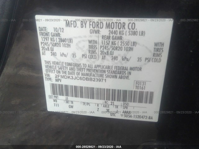 Photo 8 VIN: 2FMDK3JC6DBB23971 - FORD EDGE 