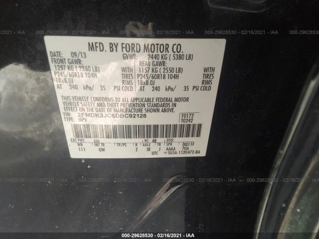 Photo 8 VIN: 2FMDK3JC6DBC92128 - FORD EDGE 