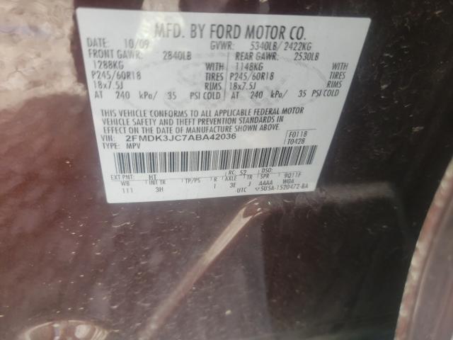 Photo 9 VIN: 2FMDK3JC7ABA42036 - FORD EDGE SEL 