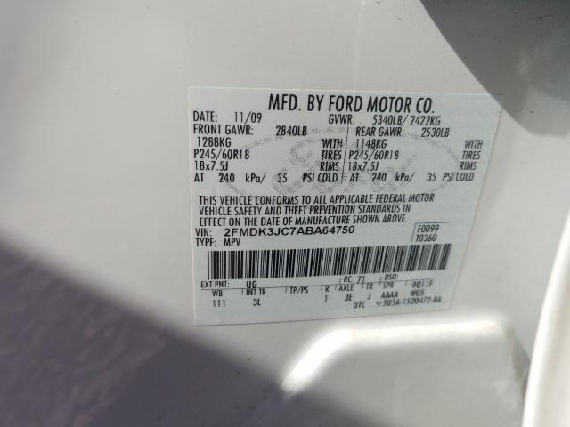 Photo 9 VIN: 2FMDK3JC7ABA64750 - FORD EDGE SEL 