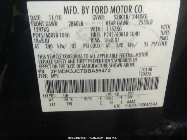 Photo 8 VIN: 2FMDK3JC7BBA56472 - FORD EDGE 