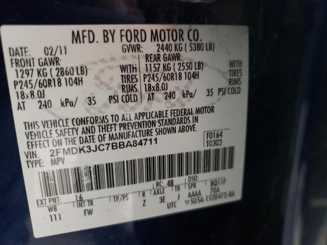 Photo 9 VIN: 2FMDK3JC7BBA84711 - FORD EDGE SEL 