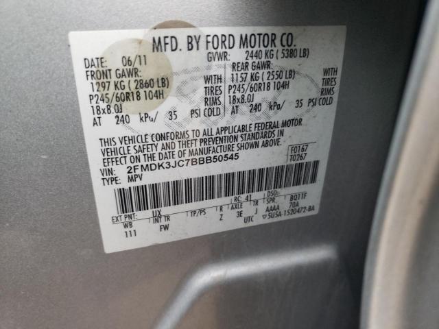 Photo 9 VIN: 2FMDK3JC7BBB50545 - FORD EDGE SEL 