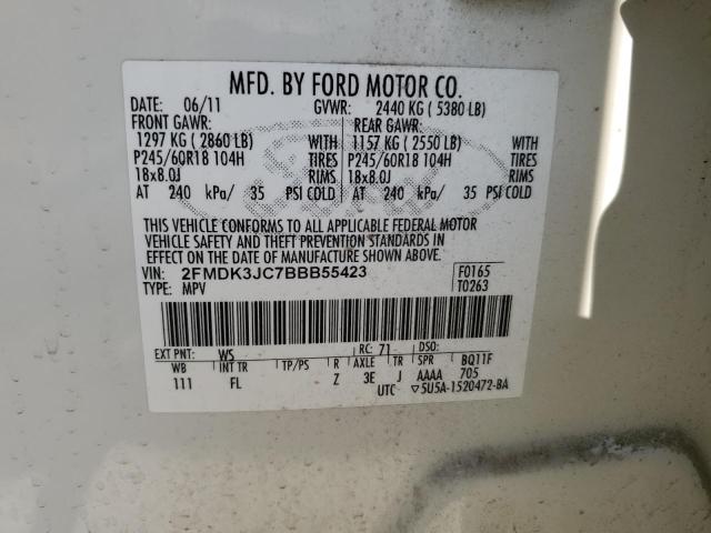 Photo 9 VIN: 2FMDK3JC7BBB55423 - FORD EDGE SEL 