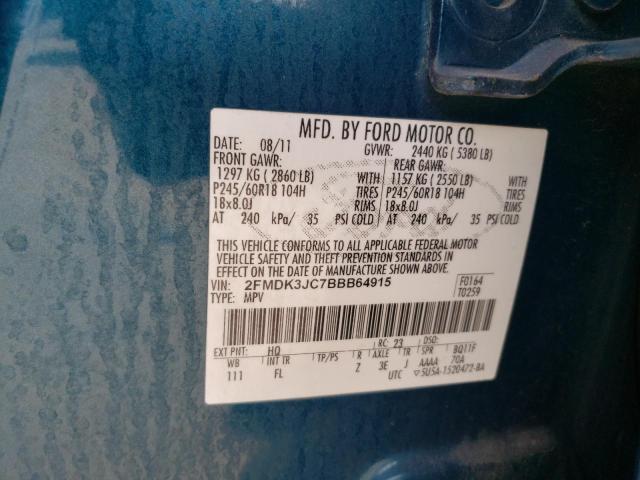 Photo 12 VIN: 2FMDK3JC7BBB64915 - FORD EDGE SEL 