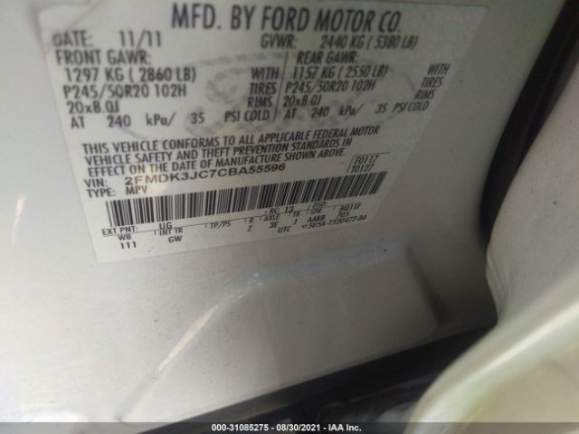 Photo 8 VIN: 2FMDK3JC7CBA55596 - FORD EDGE 