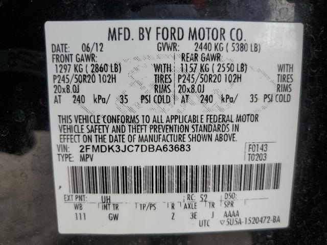 Photo 11 VIN: 2FMDK3JC7DBA63683 - FORD EDGE 