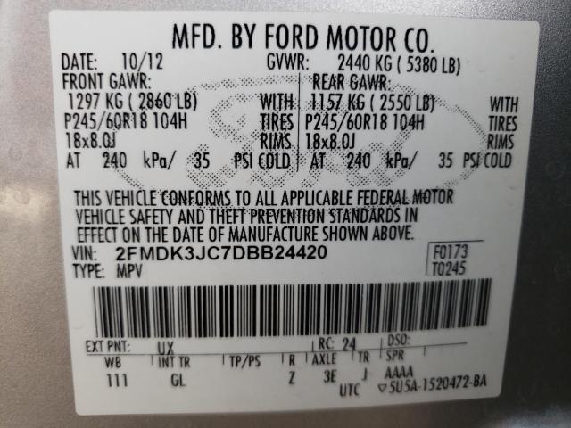 Photo 12 VIN: 2FMDK3JC7DBB24420 - FORD EDGE 