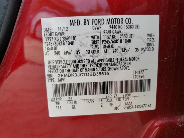 Photo 13 VIN: 2FMDK3JC7DBB35515 - FORD EDGE SEL 