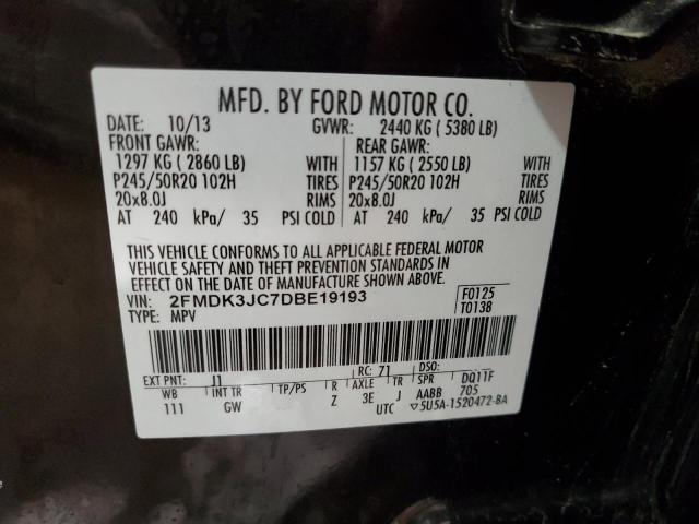 Photo 11 VIN: 2FMDK3JC7DBE19193 - FORD EDGE 